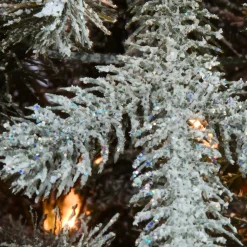 New 4 ft. Pre-Lit Snowy Morgan Spruce Tree with Clear Lights Slim|Pre-Lit