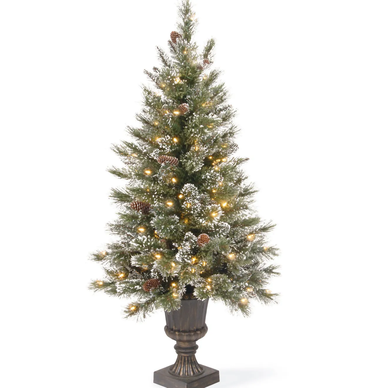 Hot 4 ft. Pre-Lit Aberdeen Blue Spruce Tree with Twinkly LED Lights Slim|Pre-Lit