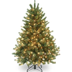 Sale 4.5 ft. Pre-Lit Aberdeen Blue Spruce Tree with Clear Lights Full|Pre-Lit