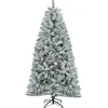 New 6 ft. Pre-Lit Acacia Flocked Tree with Clear Lights Pre-Lit|Full