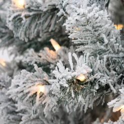 New 6 ft. Pre-Lit Acacia Flocked Tree with Clear Lights Pre-Lit|Full