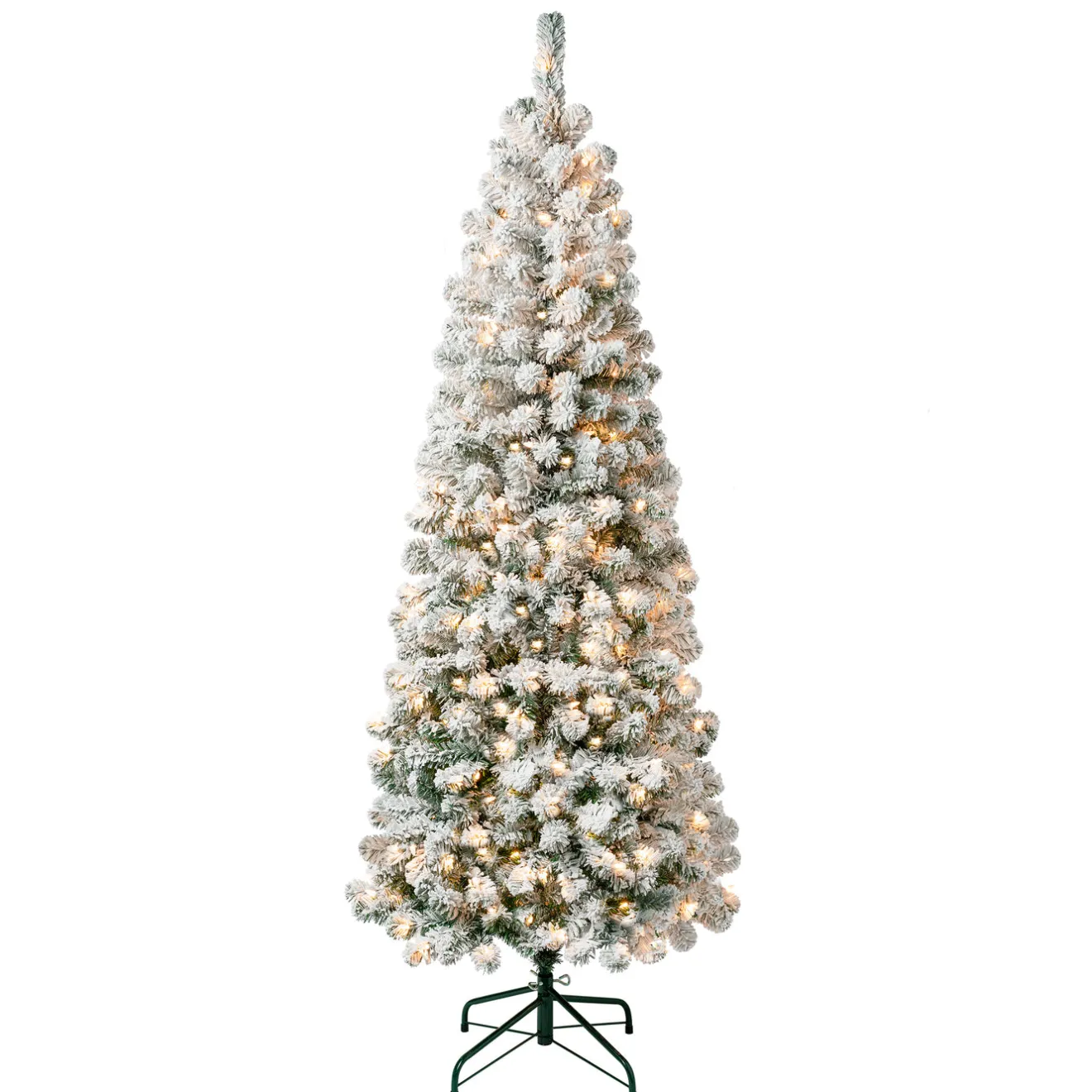 Best 6 ft. Pre-Lit Acacia Medium Flocked Tree with Clear Lights Medium|Pre-Lit