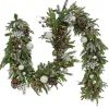Hot 9 ft. Pre-Lit Alpine Decorated Garland with Warm White LED Lights Pre-Lit Christmas Garlands|7-10 Feet Christmas Garlands