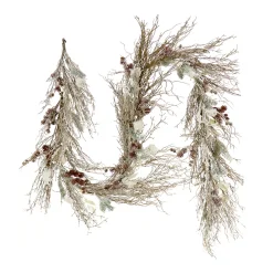 Hot 9 ft. Pre-Lit Alpine Snowy Garland with LED Lights Pre-Lit Christmas Garlands|7-10 Feet Christmas Garlands