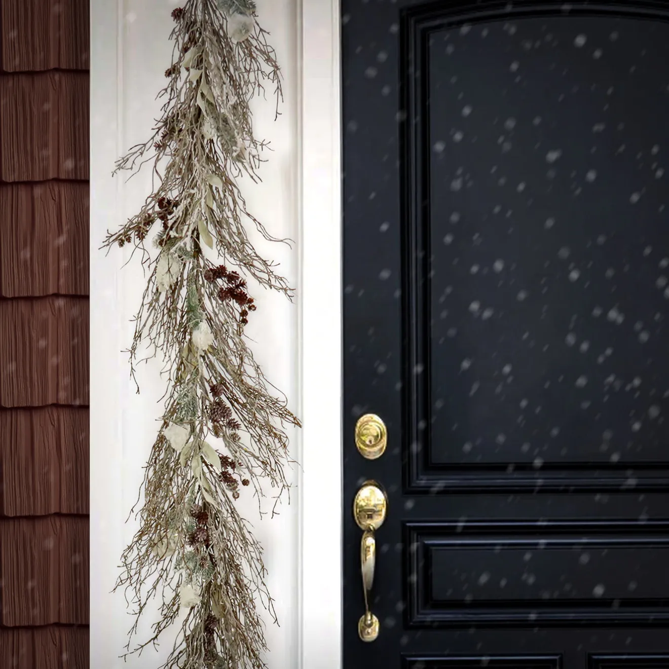 Hot 9 ft. Pre-Lit Alpine Snowy Garland with LED Lights Pre-Lit Christmas Garlands|7-10 Feet Christmas Garlands