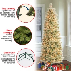 Online 6 ft. Pre-Lit Arcadia Pine Cashmere Slim Tree with Clear Lights Slim|Pre-Lit