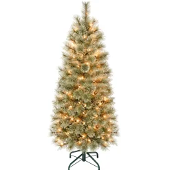 Discount 4.5 ft. Pre-Lit Arcadia Pine Cashmere Slim Tree with Clear Lights Pre-Lit|Slim