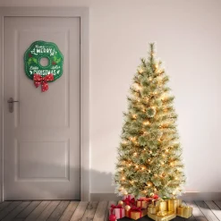 Discount 4.5 ft. Pre-Lit Arcadia Pine Cashmere Slim Tree with Clear Lights Pre-Lit|Slim