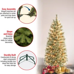 Discount 4.5 ft. Pre-Lit Arcadia Pine Cashmere Slim Tree with Clear Lights Pre-Lit|Slim