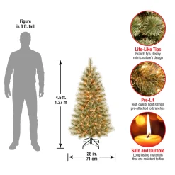 Clearance 4.5 ft. Pre-Lit Arcadia Pine Cashmere Tree with Clear Lights Full|Pre-Lit