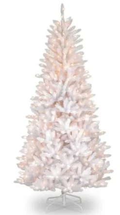 New 6.5 ft. Pre-Lit Asbury White Fir Slim Tree Slim|Pre-Lit
