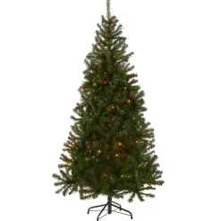 Outlet 6 ft. Pre-Lit Aspen Spruce Slim Tree with Multicolor Lights Slim|Pre-Lit