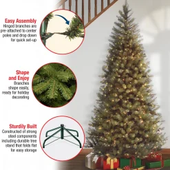 Outlet 6.5 ft. Pre-Lit Aspen Spruce Slim Tree with Clear Lights Slim|Pre-Lit