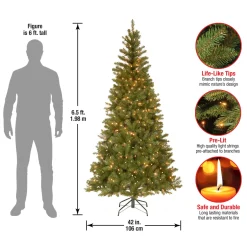 Outlet 6.5 ft. Pre-Lit Aspen Spruce Slim Tree with Clear Lights Slim|Pre-Lit