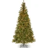 Clearance 7.5 ft. Pre-Lit Aspen Spruce Slim Tree with Clear Lights Slim|Pre-Lit