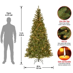 Clearance 7.5 ft. Pre-Lit Aspen Spruce Slim Tree with Clear Lights Slim|Pre-Lit