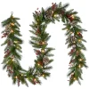 Sale 9 ft. Pre-Lit Bristle Berry Pine Garland with LED Lights Pre-Lit Christmas Garlands|7-10 Feet Christmas Garlands