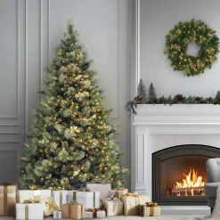 Sale 7.5 ft. Pre-Lit Carolina Pine Tree with 1000 Clear Lights Full|Pre-Lit