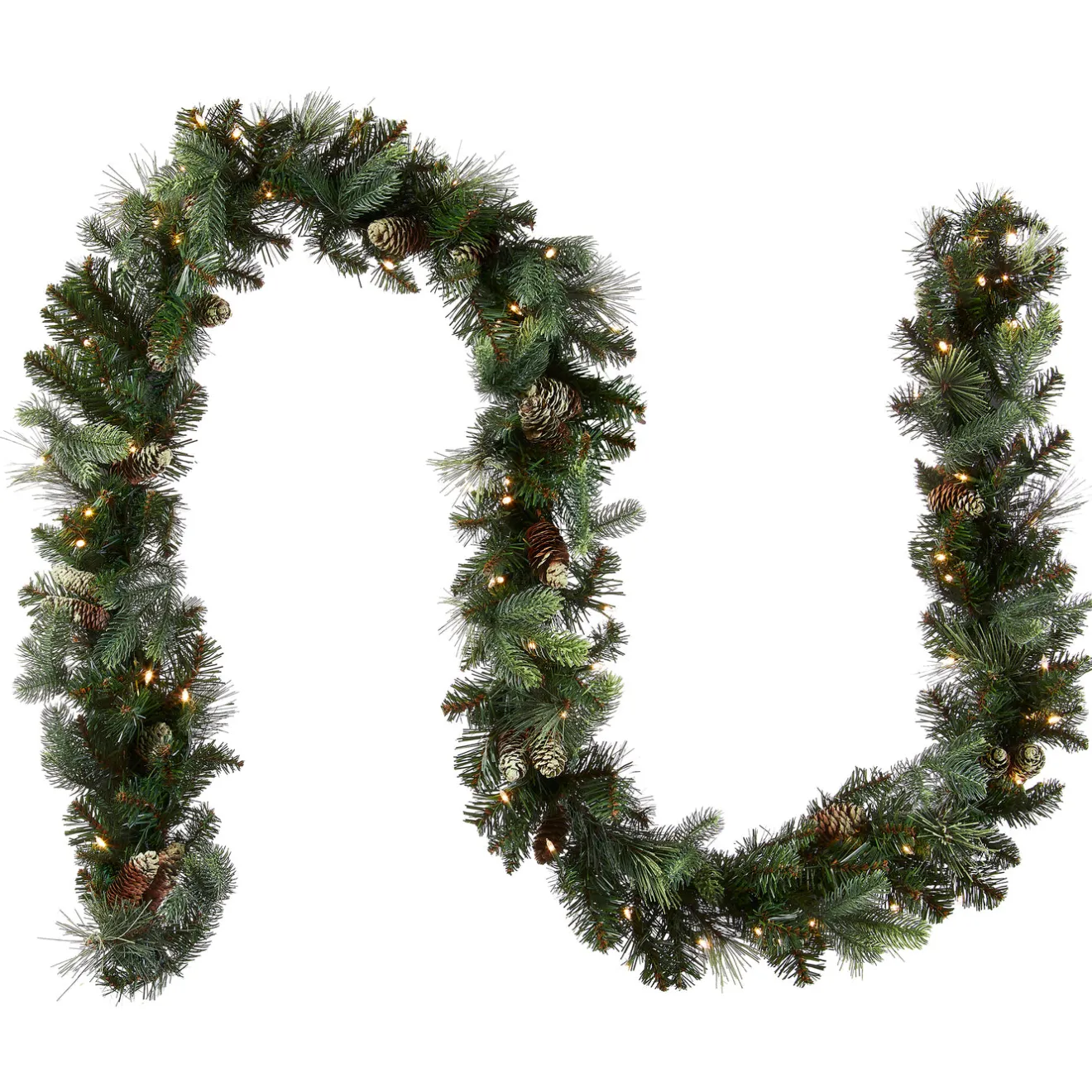 Best 9 ft. Pre-Lit Carolina Pine Garland with LED Lights Pre-Lit Christmas Garlands|7-10 Feet Christmas Garlands