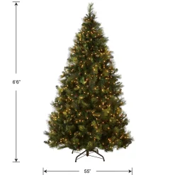 Clearance 6.5 ft. Pre-Lit Carolina Pine Tree with Clear Lights Full|Pre-Lit
