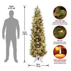 Best 6.5 ft. Pre-Lit Carolina Pine Slim Tree with Clear Lights Slim|Pre-Lit