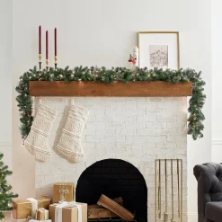 Outlet 9 ft. Pre-Lit Carolina Pine Garland with Clear Lights Pre-Lit Christmas Garlands|7-10 Feet Christmas Garlands