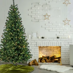 Discount 7.5 ft. Pre-Lit Cedar Spruce Tree with LED Lights Full|Pre-Lit