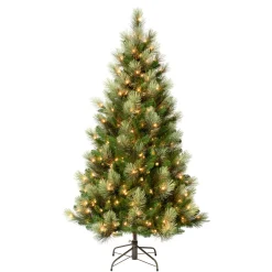 Clearance 6 ft. Pre-Lit Charleston Pine Slim Tree with Clear Lights Slim|Pre-Lit