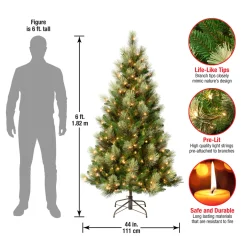 Clearance 6 ft. Pre-Lit Charleston Pine Slim Tree with Clear Lights Slim|Pre-Lit