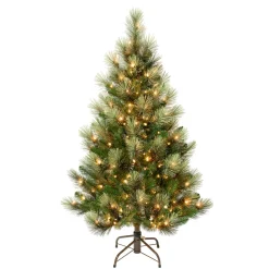 Outlet 4.5 ft. Pre-Lit Charleston Pine Tree with Clear Lights Slim|Pre-Lit