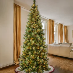 Clearance 9 ft. Pre-Lit Charleston Pine Slim Tree with Clear Lights Slim|Pre-Lit