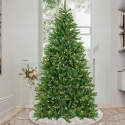 Hot 7.5 ft. Pre-Lit Chesterfield Spruce Tree with Clear Lights Full|Pre-Lit