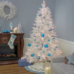 New 9 ft. Pre-Lit Christmas by the Sea Coral Tree with Warm White LED Lights Pre-Lit|Full