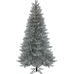 Best 7.5 ft. Pre-Lit Christmas Crystal Pine Silver Metallic Tree Pre-Lit|Full