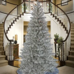 Clearance 9 ft. Pre-Lit Christmas Crystal Pine Tree with LED Lights Pre-Lit|Full