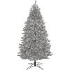 Hot 7.5 ft. Pre-Lit Christmas Matt Silver Metallic Tree Full|Pre-Lit