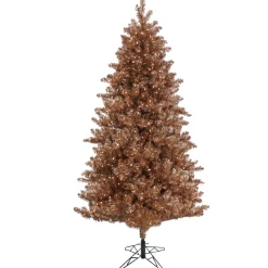7.5 ft. Pre-Lit Christmas Rose Gold Metallic Tree Pre-Lit|Full