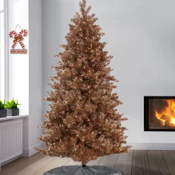 7.5 ft. Pre-Lit Christmas Rose Gold Metallic Tree Pre-Lit|Full