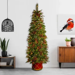 New 6 ft. Pre-Lit Colonial Collection Slim Tree with Clear Lights Slim|Pre-Lit