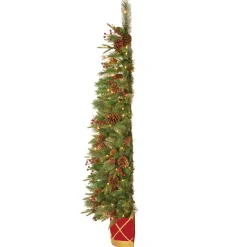 New 6 ft. Pre-Lit Colonial Collection Slim Tree with Clear Lights Slim|Pre-Lit