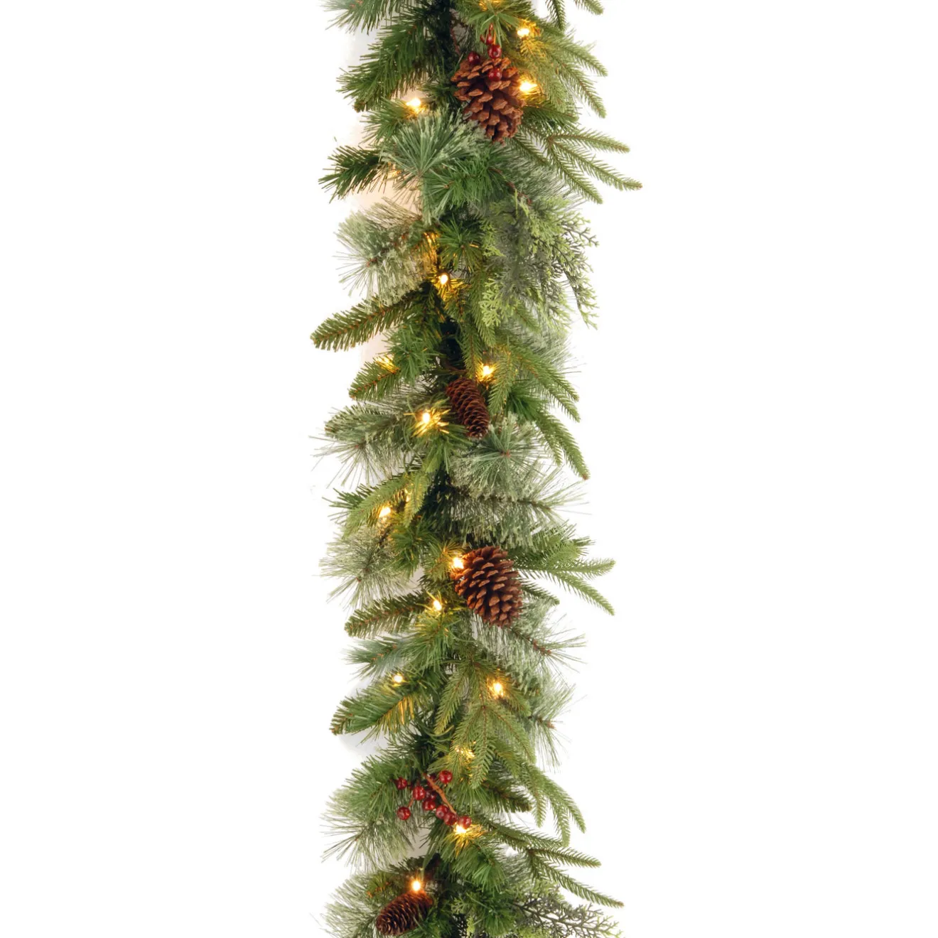 Outlet 9 ft. Pre-Lit Colonial Fir Garland with Dual Color LED Lights Pre-Lit Christmas Garlands|7-10 Feet Christmas Garlands