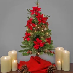 3 ft. Pre-Lit Colonial Pencil Slim Tree with Clear Lights Pre-Lit|Slim