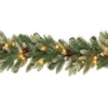 Discount 9 ft. Pre-Lit Copenhagen Spruce Garland with Clear Lights, Plug-In Pre-Lit Christmas Garlands|7-10 Feet Christmas Garlands