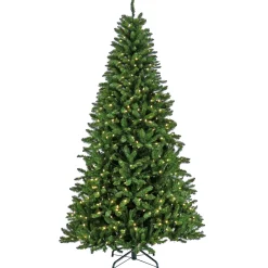 Discount 7.5 ft. Pre-Lit Crater Spruce Tree with LED Lights Full|Pre-Lit