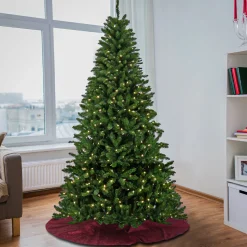 Discount 7.5 ft. Pre-Lit Crater Spruce Tree with LED Lights Full|Pre-Lit