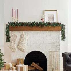Hot 9 ft. Pre-Lit Crestwood Spruce Garland with LED Lights Pre-Lit Christmas Garlands|7-10 Feet Christmas Garlands