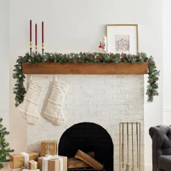 Sale 9 ft. Pre-Lit Crestwood Spruce Garland with Clear Lights Pre-Lit Christmas Garlands|7-10 Feet Christmas Garlands
