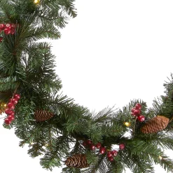 Sale 9 ft. Pre-Lit Crestwood Spruce Garland with Clear Lights Pre-Lit Christmas Garlands|7-10 Feet Christmas Garlands