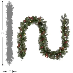Sale 9 ft. Pre-Lit Crestwood Spruce Garland with Clear Lights Pre-Lit Christmas Garlands|7-10 Feet Christmas Garlands