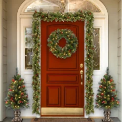 Clearance 4 ft. Pre-Lit Crestwood Spruce Tree with Clear Lights Entrance|Pre-Lit